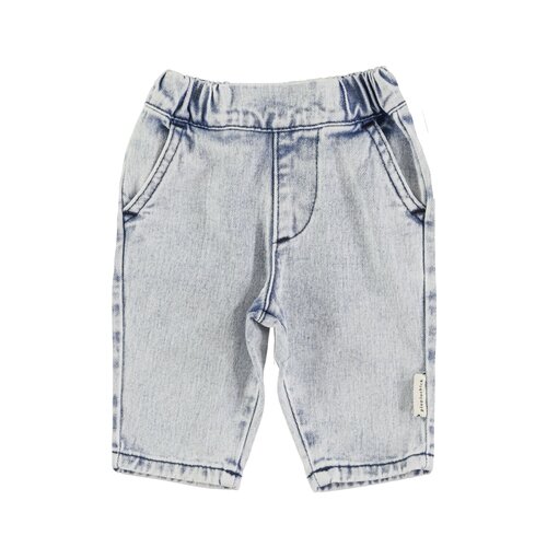 PIUPIUCHICK baby trousers - washed blue - cotton denim