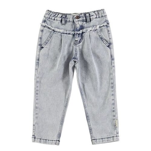 PIUPIUCHICK mom fit trousers - washed light blue - cotton demim