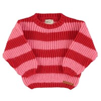 PIUPIUCHICK knitted sweater - red & pink stripes