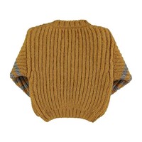 PIUPIUCHICK knitted sweater - camel & grey stripes