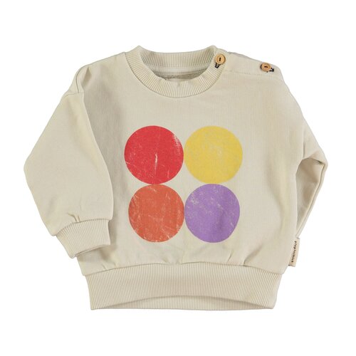 sweatshirt - ecru - multicolor circles PIUPIUCHICK sweatshirt - ecru - multicolor circles