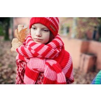 PIUPIUCHICK knitted sweater - red & pink stripes