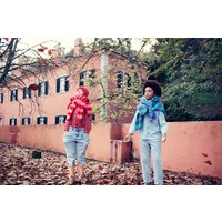 PIUPIUCHICK mom fit trousers - washed light blue - cotton demim