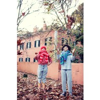 PIUPIUCHICK mom fit trousers - washed light blue - cotton demim