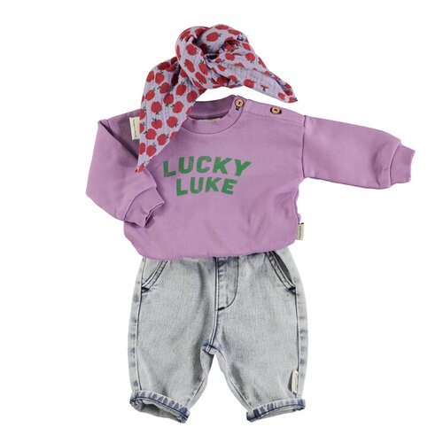 sweatshirt - mauve - lucky luke PIUPIUCHICK sweatshirt - mauve - lucky luke