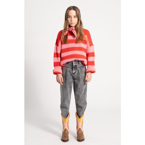 mom fit trousers - washed black - cotton demim PIUPIUCHICK mom fit trousers - washed black - cotton demim