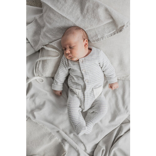 1+ IN THE FAMILY adria extra soft fleece onesie stripes - grey