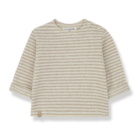 1+ IN THE FAMILY aubin soft fleece striped long sleeve shirt - beige