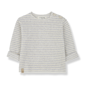 aubin soft fleece striped long sleeve shirt - grey