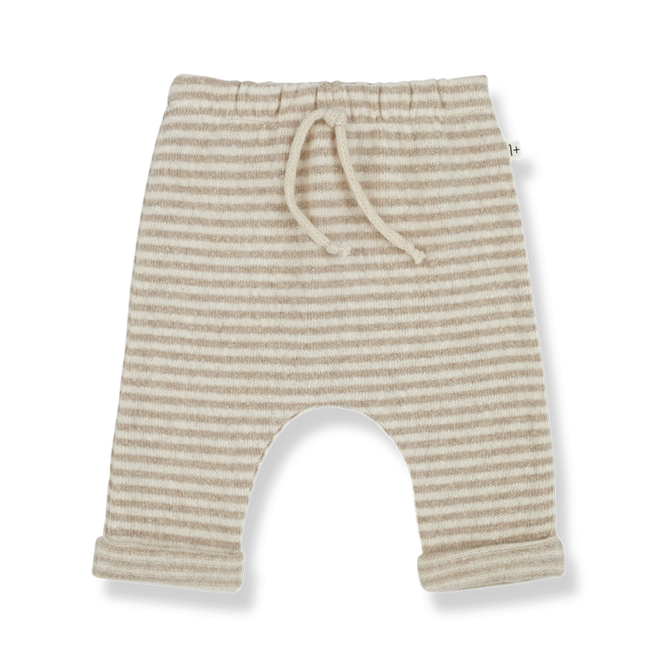 vicens extra soft striped fleece pants - striped beige