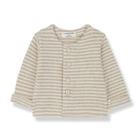 1+ IN THE FAMILY lara cardigan extra soft fleece - striped beige