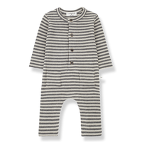 1+ IN THE FAMILY timot rib striped onesie - oatmeal