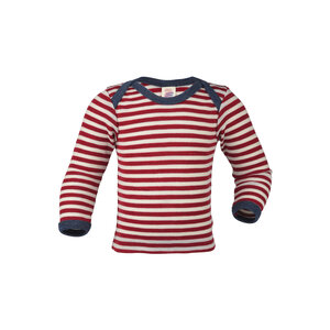 baby envelope shirt long sleeve wool red stripes