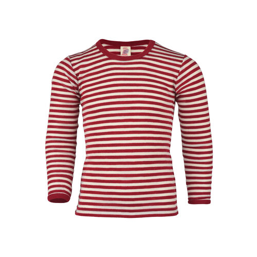 ENGEL NATUR kids t-shirt long sleeve wool red stripes
