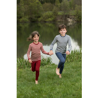 ENGEL NATUR kids t-shirt long sleeve wool red stripes