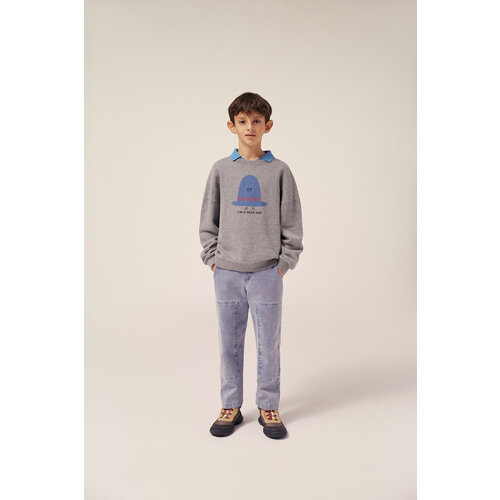 THE CAMPAMENTO kids sweatshirt grey oversized - blue hat
