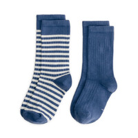 GRAY LABEL ribbed socks 2-pack- blue moon cream