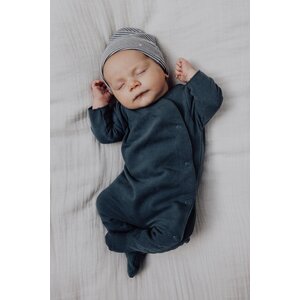 newborn suit with snaps - blue grey