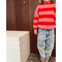 PIUPIUCHICK knitted sweater - red & pink stripes