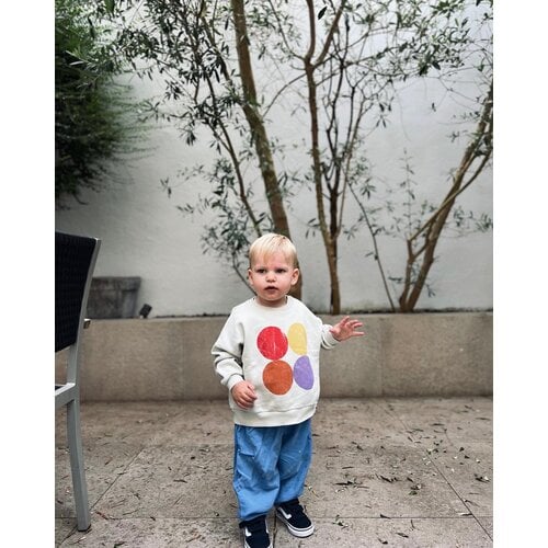 sweatshirt - ecru - multicolor circles PIUPIUCHICK sweatshirt - ecru - multicolor circles