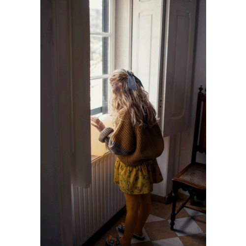 PIUPIUCHICK knitted sweater - camel & grey stripes