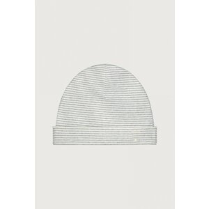 newborn beanie grey melange - cream