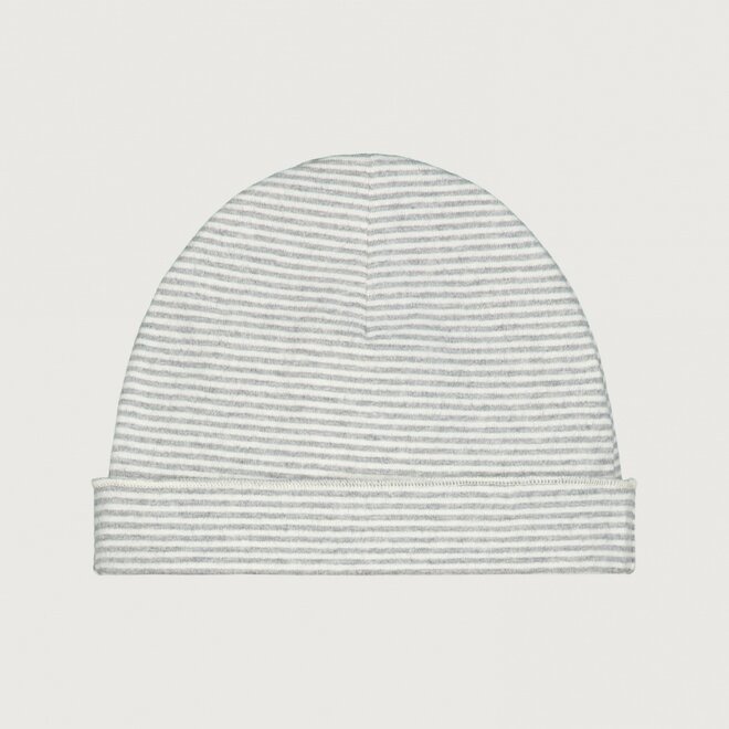 newborn beanie grey melange - cream