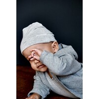 GRAY LABEL newborn beanie grey melange - cream