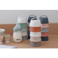 BEABA melkpoederverdeeldoos - 4 compartimenten cotton white/terracotta