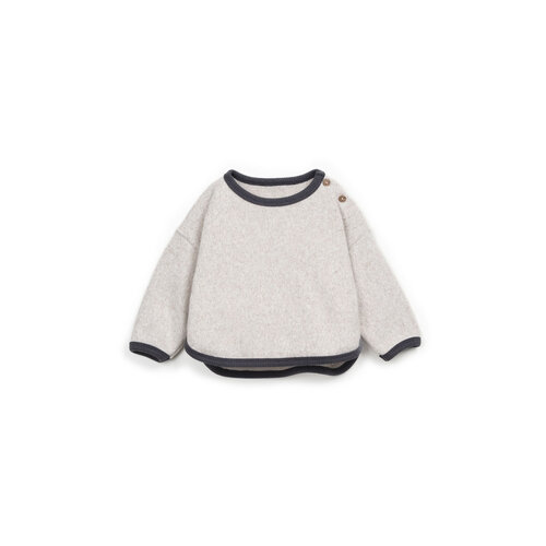 PLAY UP jersey sweater plush - ecru/shadow