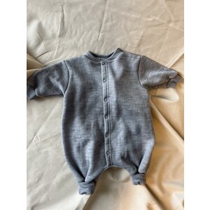 jumpsuit 2 in 1 - grey melange 95% wool