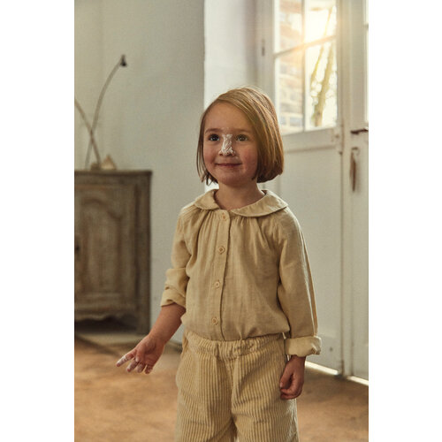 POUDRE ORGANIC blouse fleur - biscotti
