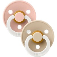 BIBS 2 pack latex - 0-6m - glow in the dark vanilla/blush