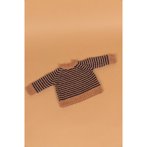 knitted striped sweater - camel/marino