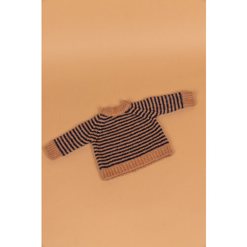 PEQUENO TOCON knitted striped sweater - camel/marino