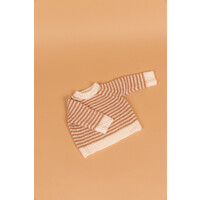 PEQUENO TOCON knitted striped sweater - natural/camel