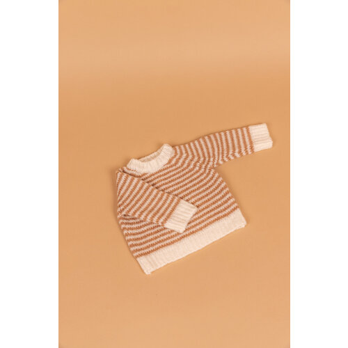 PEQUENO TOCON knitted striped sweater - natural/camel