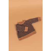 PEQUENO TOCON knitted striped sweater - camel/marino