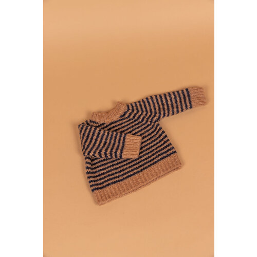 PEQUENO TOCON knitted striped sweater - camel/marino