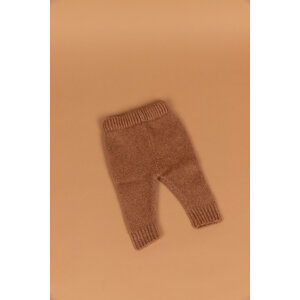 knitted baby pants wool - camel