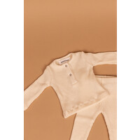 PEQUENO TOCON baby soft jersey pants - ribbed - natural