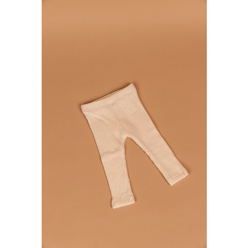 PEQUENO TOCON baby soft jersey pants - ribbed - natural