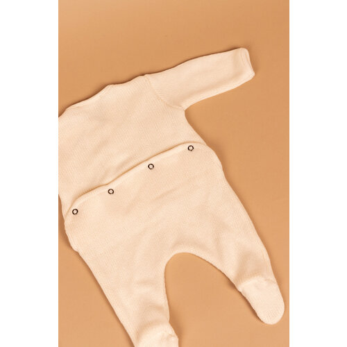 PEQUENO TOCON fleece onesie with feet - natural