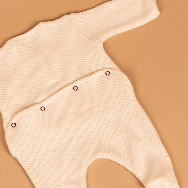 fleece onesie with feet - natural