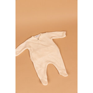 fleece onesie with feet - natural