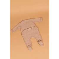 PEQUENO TOCON fleece onesie with feet - beige