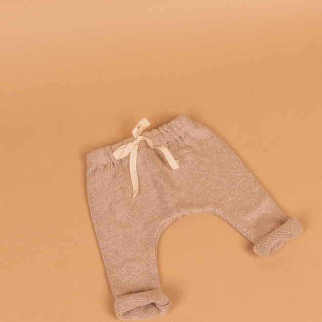 fleece baggy pants - beige