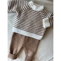 PEQUENO TOCON knitted striped sweater - natural/camel
