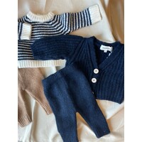 PEQUENO TOCON knitted baby pants wool - marino