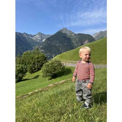 ENGEL NATUR body wool red stripes